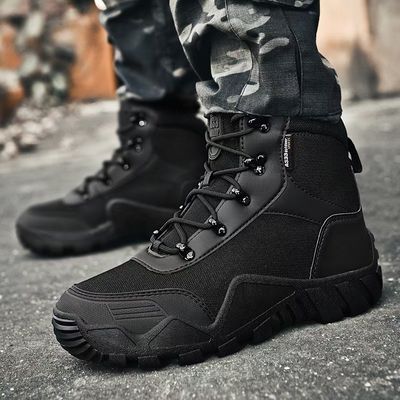 Αγορά Μεσαία κορυφή Camo τακτικές μπότες αναπνευστικές απορροφούν τον ιδρώτα μεγάλα παπούτσια μάχης online manufacture