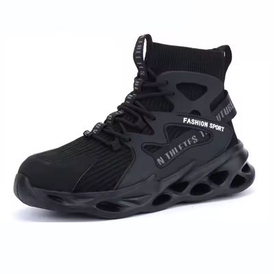 Αγορά OEM Black TPU+Flying Knit Safety Boots Security Work Boots Steel Toe Kevlar Safety Shoes EVA Sole Work Shoes online manufacture