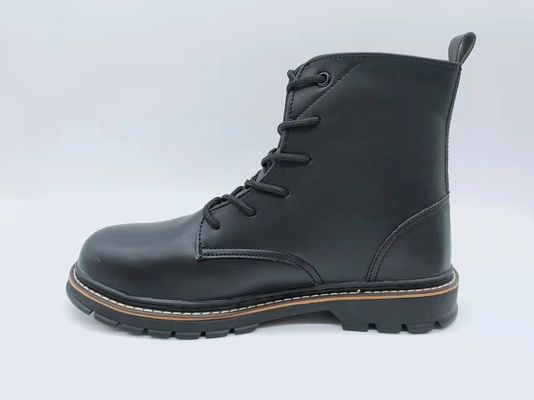 Άνδρες High Top εργασιακές μπότες Μαύρη μοντέρνα δερμάτινες μπότες ανθεκτικές στον γλιστρισμό