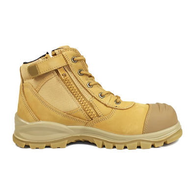Nubuck δερμάτινο Zip Side Lace Up Anti Slip TPU εξωπόδαρο χάλυβα δάχτυλο πεζοπορία μπότες