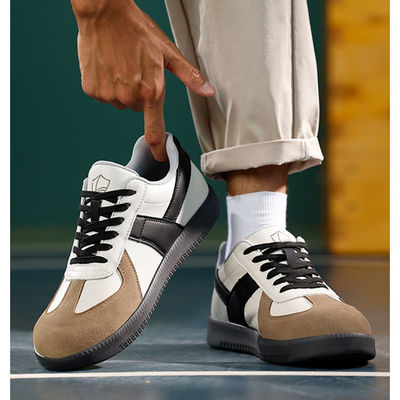 Κεβλάρ μεσαία σόλα Unisex Microfiber Suede Εργασιακά παπούτσια για βιομηχανική ασφάλεια σε μπεζά μαύρο και καφέ