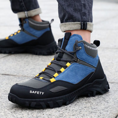 Κεβλάρ Μενταπόλ Unisex Suede Microfiber Wire Cloth Safety Boots Rubber Safety Shoes Εργασιακά παπούτσια