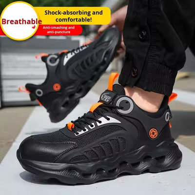 Βιομηχανικά παπούτσια ασφαλείας TPU+Flying Knit Εργασιακά παπούτσια EVA Σόλα Kevlar Μέση σόλα Αντι-κατσάκιο πόδι Ατσάλινα παπούτσια ασφαλείας Αντι-σπάσιμο
