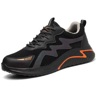 Electrical Safety Shoes Work Shoes With Anti-smashing Plastic Toe Shoes For Men EVA Sole Men's Work Shoes Flyknit Kevlar Midsole Safety Shoes